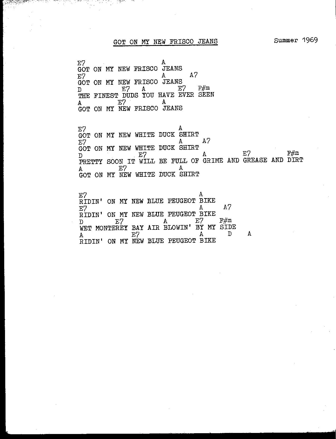 new kid in town chords